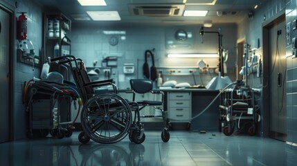 Craft a prompt that highlights the role of health wheelchairs in hospital settings