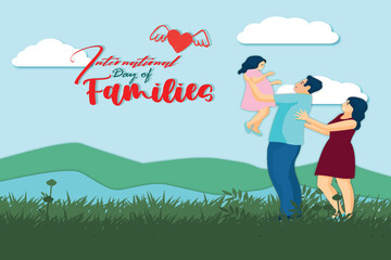 Vector Happy International Day of Families 15 May wish card ,poster,template and for social media background post