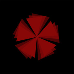 Vector black red abstract op-art art element. Optics, visual arts, artistic elements, spirals.