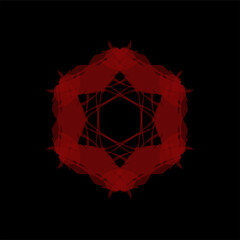 Vector black red abstract op-art art element. Optics, visual arts, artistic elements, spirals.