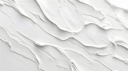 white strokes create subtle waves on a pristine white canvas background. Generative AI.