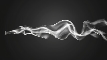 Obraz premium Ethereal white smoke trails on a dark background, ideal for visual effects and motion graphics.