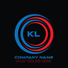 KL letter logo creative design. KL unique design. KL letter logo design on black background.