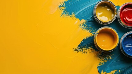 yellow background art supplies