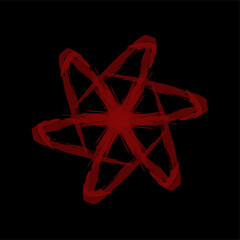 Vector black red abstract op-art art element. Optics, visual arts, artistic elements, spirals.