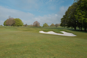 Morning walk over Cowdray golf coarse, Midhurst, West Sussex, England, UK.