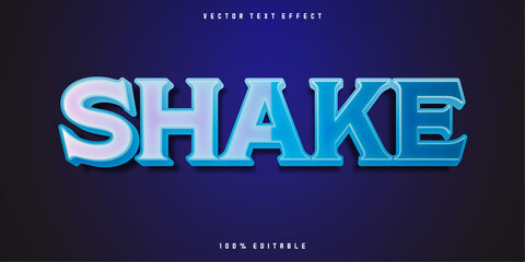 Editable Text Effect Shake 3D Vector Template