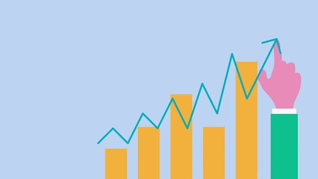 4k animation of businessman experiencing stock increase financial business concept