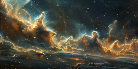 Obraz premium A beautiful space nebula with vibrant colors.