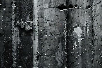 Black and white wall with peeling paint,  Abstract background and texture for design