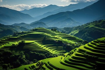 landscape of terraced rice fields