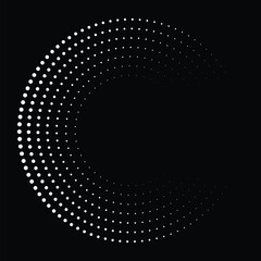 Halftone dots in circle form, dot in round, halftone dots vector, vector dotted frame, design element