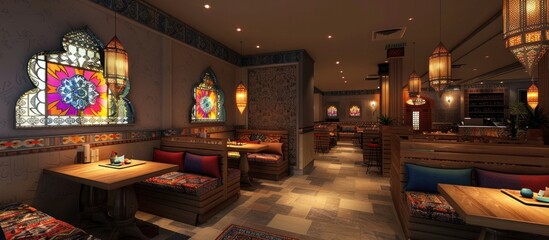 Vibrant Middle Eastern Restaurant A Colorful Culinary Journey in D