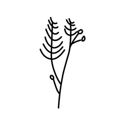 Plant drawing in linear style