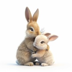 Fototapeta premium 3D rendering cute animal isolated over white background.