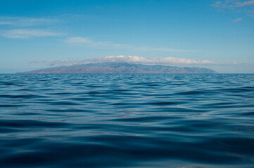 view to the Canary Island La Gomera, seen from ocean
