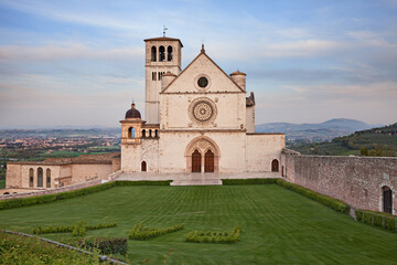 Assisi, Umbria, Italy: Basilica of Saint Francis (Italian: San Francesco) the ancient Catholic church that houses the tomb of the saint, an artistic masterpiece and place of religious pilgrimage