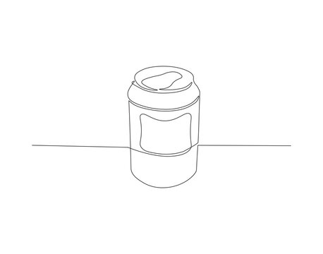 recommend clip art: Continuous line drawing of soda aluminum can. One line of aluminum can. Soda refreshing drink concept continuous line art. Editable outline.