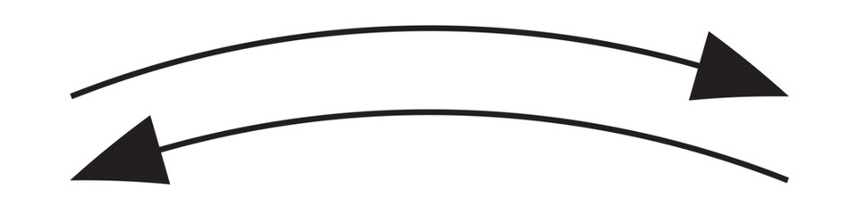  Long arrows icon set. Black horizontal double arrow.  right and left black long arrows . Vector illustration.