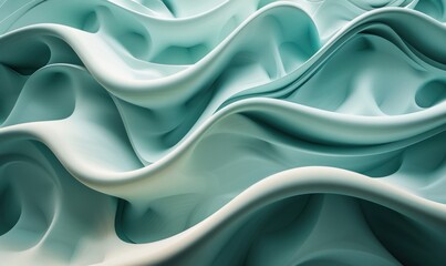 geometric volumetric background with wavy elements, demonstrating the elasticity and fluidity of materials