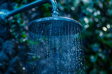 Fototapeta na wymiar water from the shower head