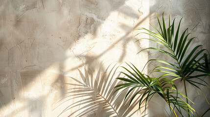 Modern Minimal Tropical Palm Shadow Play - Summer Backdrop