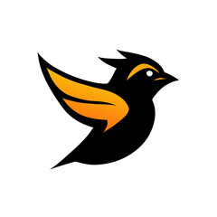 simple clean creative b bird logo mascot, vector illustration flat 2