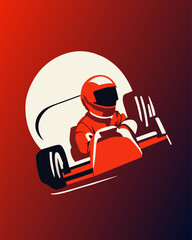 karting icon, vector illustration flat 2