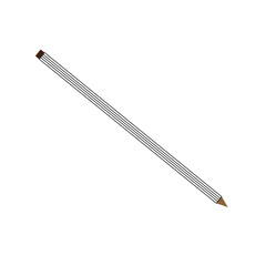 Continuous single one line drawing wooden pencil for writing on paper illustration art vector design