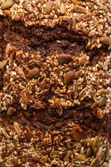 Textured Detail of a Multiseed Rye Bread Crust