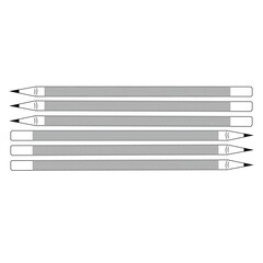 Continuous single one line drawing wooden pencil for writing on paper illustration art vector design