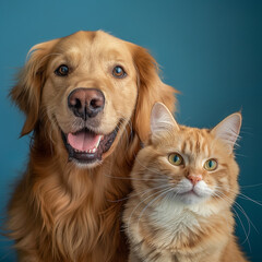 Photos of very cute Happy and Joyful dogs and cats against a visually soothing backdrop.