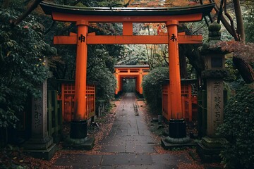 Obraz premium Fushimi Inari Taisha Shrine in Kyoto, Japan