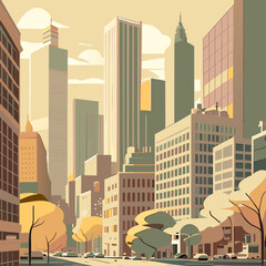 city, vector illustration flat 2