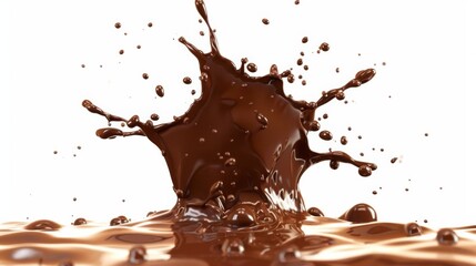 Fototapeta premium Dynamic Chocolate Splash on White Background
