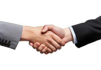 two business people shaking hands isolated transparent background