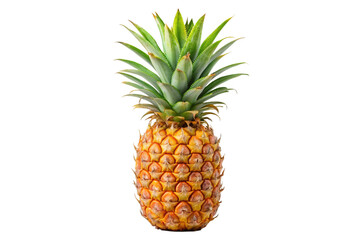 Isolated Pineapple: A tropical pineapple isolated on a transparent background, displaying its spiky exterior and sweet golden flesh, great for cocktail garnishes and fruit platter designs.
