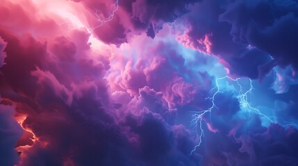 The intense, vibrant aura of a thunderstorm, captured in electric colors