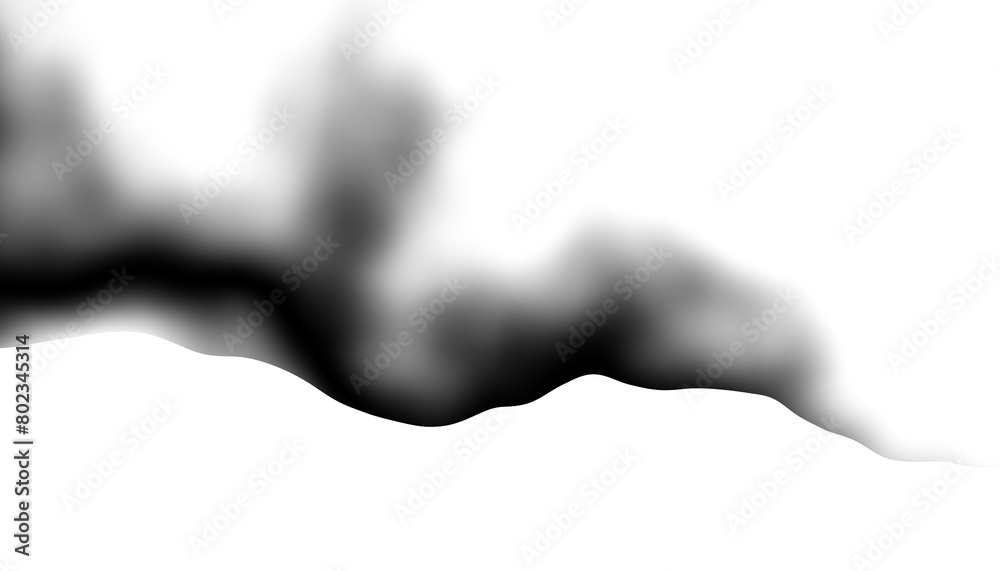 Fototapete black smoke steam isolated transparent background. fog and mist effect for text or space. overlay wi