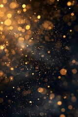 A luxurious bokeh background with black and gold colors and glitter effect.