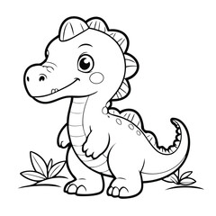 Adorable dinosaur for children page.eps