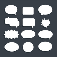 Set of white speech bubbles vector illustration
