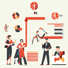 job market dynamics, vector illustration flat 2