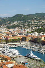 The panorama of Port Lympia, Nice, France	
