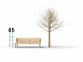 drawing tree walking sticks bank