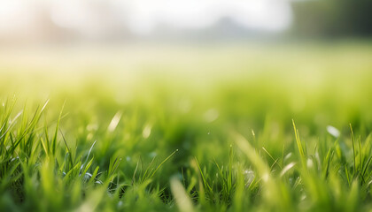 Beautiful blurred grass background. Generative AI