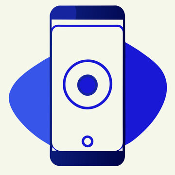 blue smartphone with recording icon clip art preview