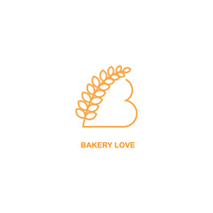 Wheat with letter B logo template vector 