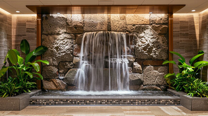 fountain in a building lobby