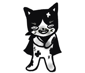 black and white cat thankyou